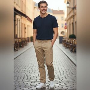 42 BKE Vintage Mens Khaki Chino Straight Leg Low Rise Pants, Waist 30x33